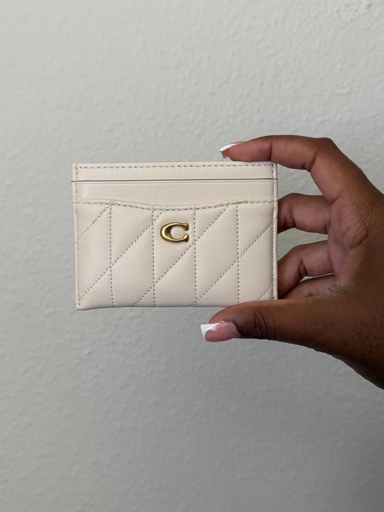 Coach Accessories - Coach Quilted Card Case in Cream with Gold C Hardware